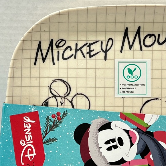 Disney Mickey Mouse Plate Set of 4 Tabletop Holiday Gourmet Christmas Plates mom - Picture 7 of 16